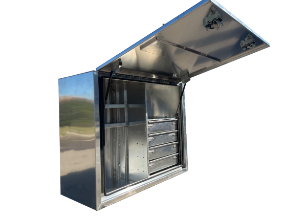 1400x600x1150mm Flat Aluminium Truck Toolbox built in drawers