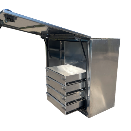 1800x600x1150mm Flat Aluminium Truck Toolbox built in drawers