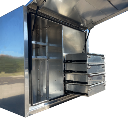 1800x600x1150mm Flat Aluminium Truck Toolbox built in drawers