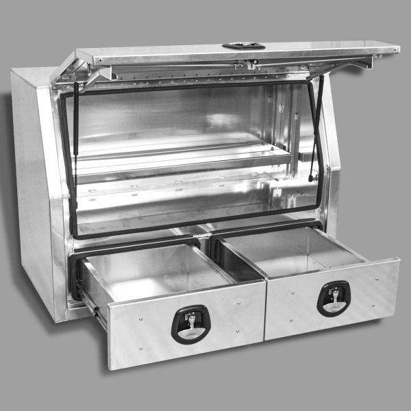 Flat Plate Half Open with 2 Drawers Toolbox