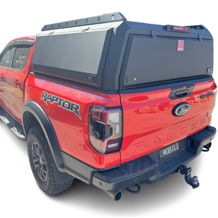 Next Gen Ranger Tub Aluminium Canopy It fits Next Gen Ford Ranger 2022-Onwards XL, XL HI-RIDER XLS XLT XLT-HI-RIDER WildtraK Raptor Main body: High-Grade Aluminium Doors: Aluminium Solid Doors. Reinforced roof - 300kg loading rate 2 Large push locks per door. 2 Gas struts per door. 2 Year Warranty It comes as Flat Pack and with all fitting kits