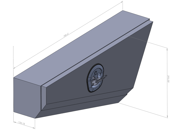 Black 958mm Double Tapered Ute Under Tray Toolboxes