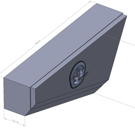 Black 868mm Double Tapered Ute Under Tray Toolboxes