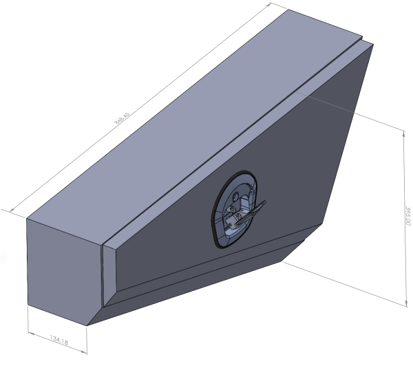 Black 868mm Double Tapered Ute Under Tray Toolboxes