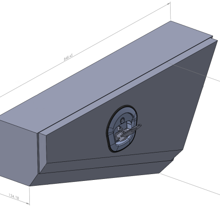 Black 848mm Double Tapered Ute Under Tray Toolboxes