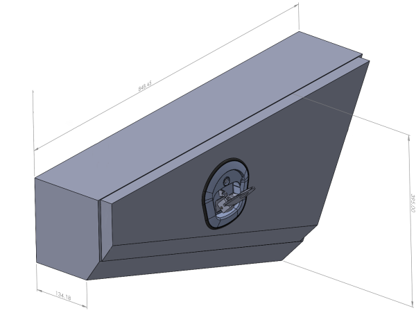Black 848mm Double Tapered Ute Under Tray Toolboxes