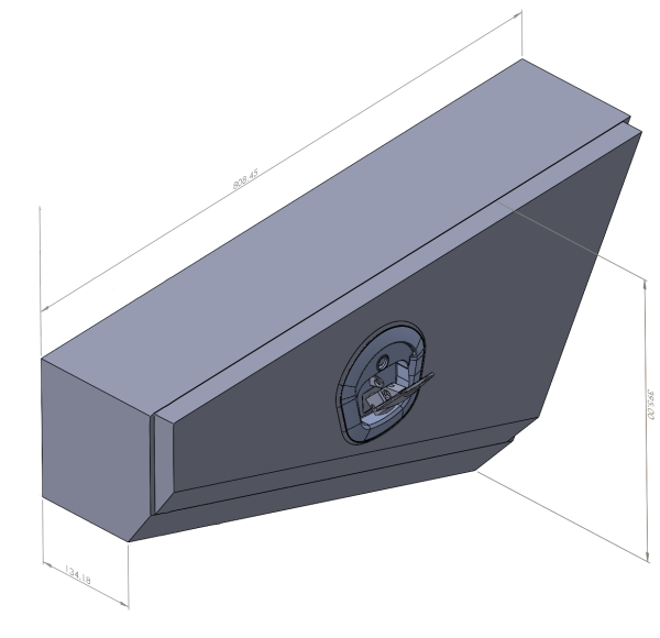 Black 808mm Double Tapered Ute Under Tray Toolboxes