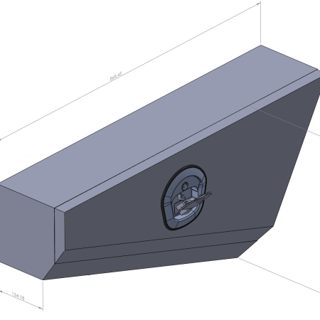 Black 868mm Double Tapered Ute Under Tray Toolboxes