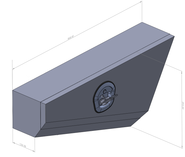 Black 868mm Double Tapered Ute Under Tray Toolboxes