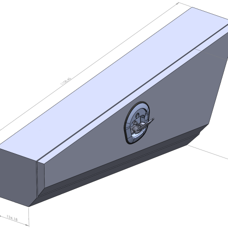 Black 1158mm Double Tapered Ute Under Tray Toolboxes