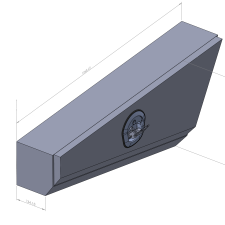 Black 1068mm Double Tapered Ute Under Tray Toolboxes