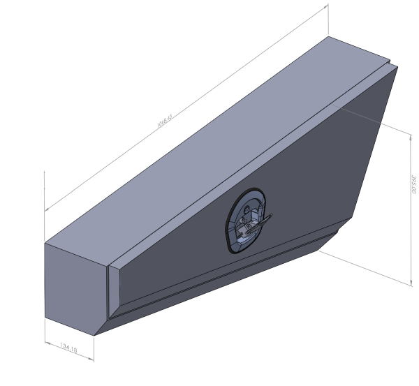 Black 1068mm Double Tapered Ute Under Tray Toolboxes