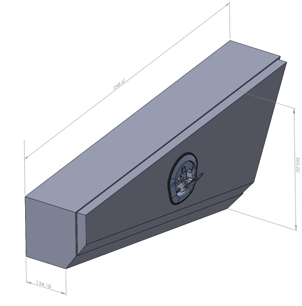 Black 1048mm Double Tapered Ute Under Tray Toolboxes