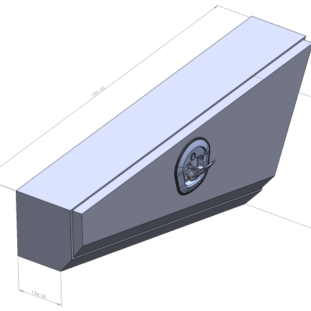 Black 1001mm Double Tapered Ute Under Tray Toolboxes