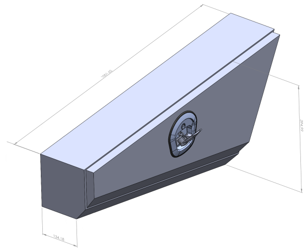 Black 1001mm Double Tapered Ute Under Tray Toolboxes