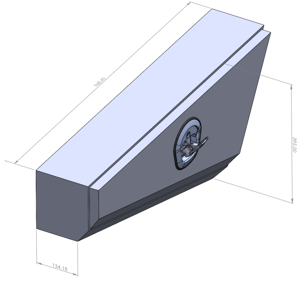 Black 968mm Double Tapered Ute Under Tray Toolboxes
