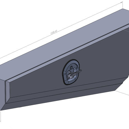 Black 1208mm Double Tapered Ute Under Tray Toolboxes
