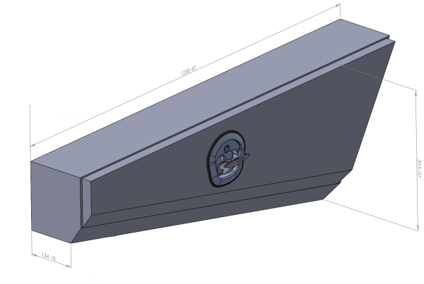 Black 1208mm Double Tapered Ute Under Tray Toolboxes