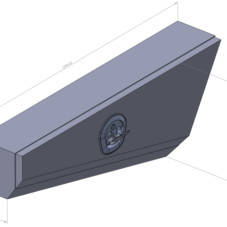 Black 1098mm Double Tapered Ute Under Tray Toolboxes
