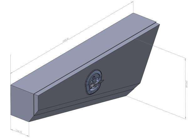 Black 1098mm Double Tapered Ute Under Tray Toolboxes