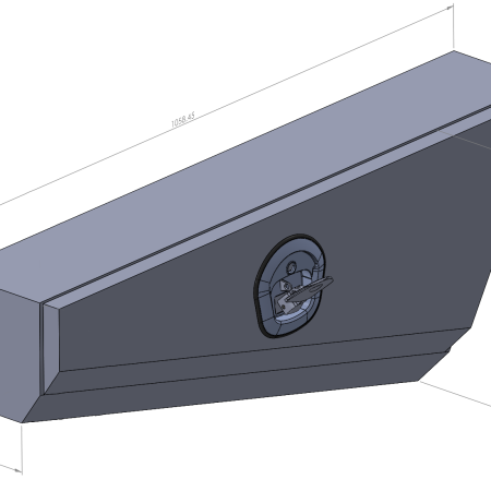 Black 1058mm Double Tapered Ute Under Tray Toolboxes