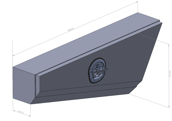 Black 1058mm Double Tapered Ute Under Tray Toolboxes