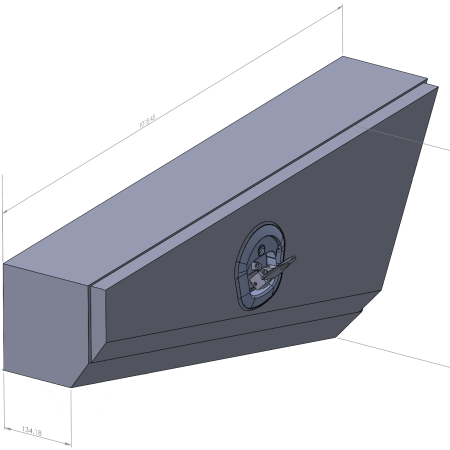 Black 1018mm Double Tapered Ute Under Tray Toolboxes