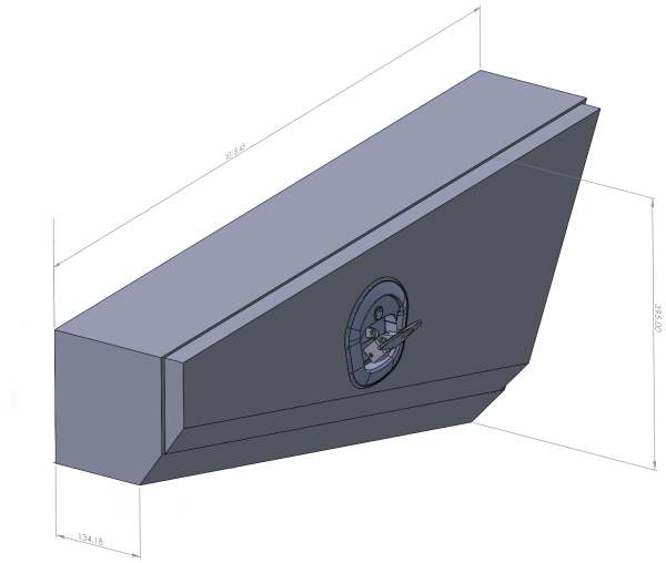 Black 1018mm Double Tapered Ute Under Tray Toolboxes