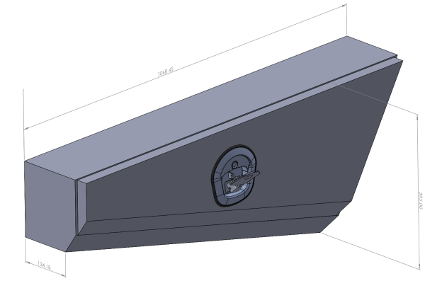 Black 1068mm Double Tapered Ute Under Tray Toolboxes