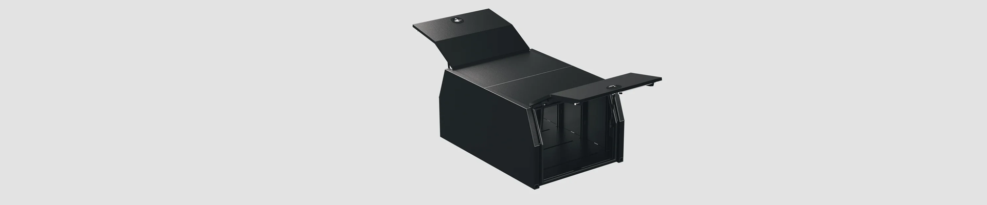 Xceed Flat 1200mm Aluminium Ute Canopy - Black 2 Aluminium Ute Canopy