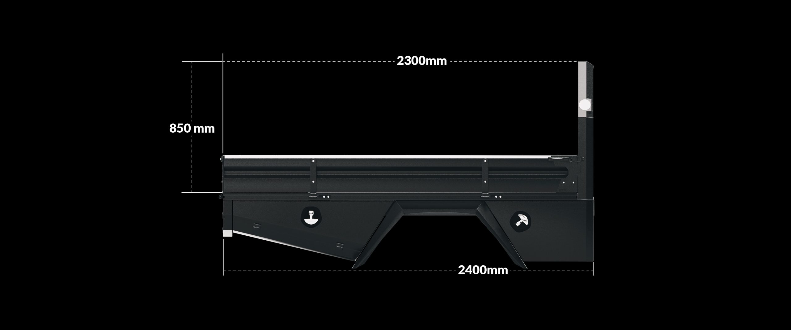 Black Full Set Xceed Tray 2400mm 13 Single Cab