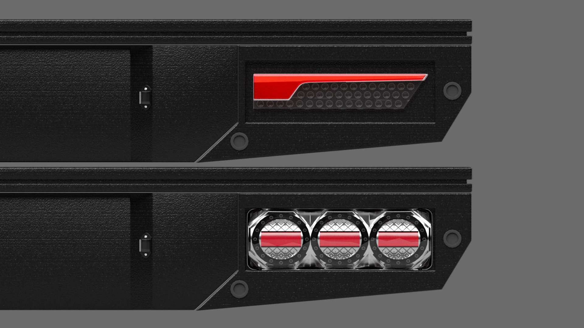 Black Full Set Xceed Tray 2400mm 6 Tail Lights